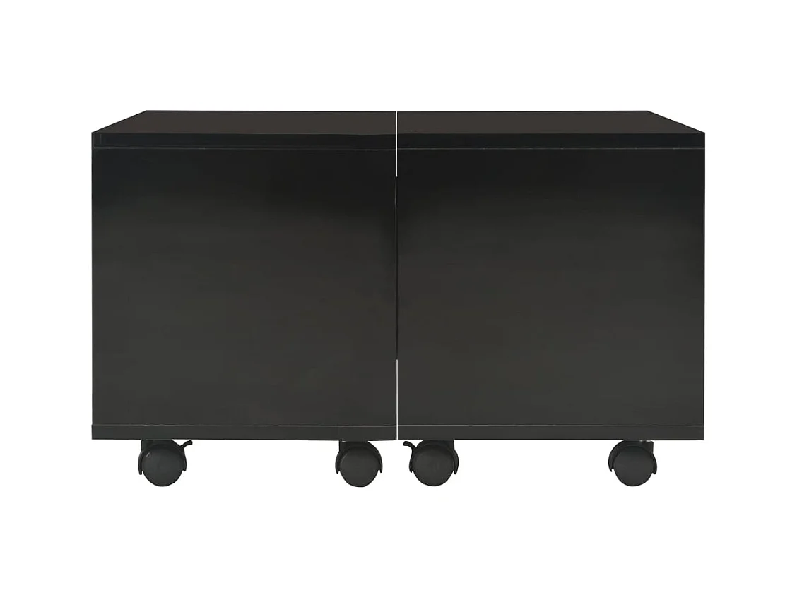 Table basse Noir brillant 60x60x35 cm Bois d'ingénierie