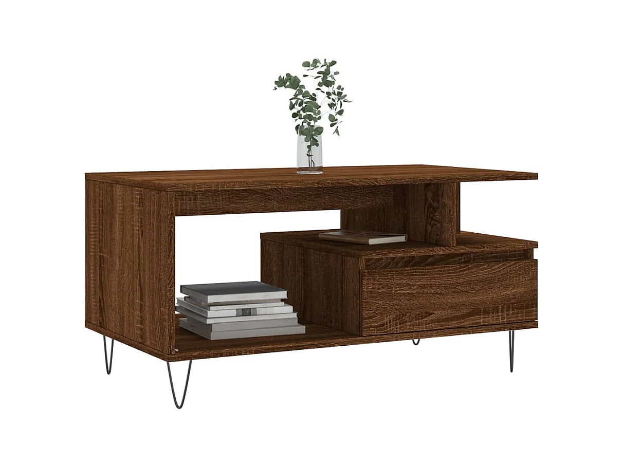 Couchtisch Braune Eiche 90x49x45 cm Holzwerkstoff