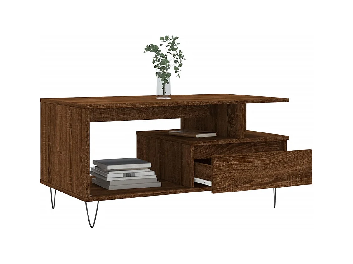 Couchtisch Braune Eiche 90x49x45 cm Holzwerkstoff