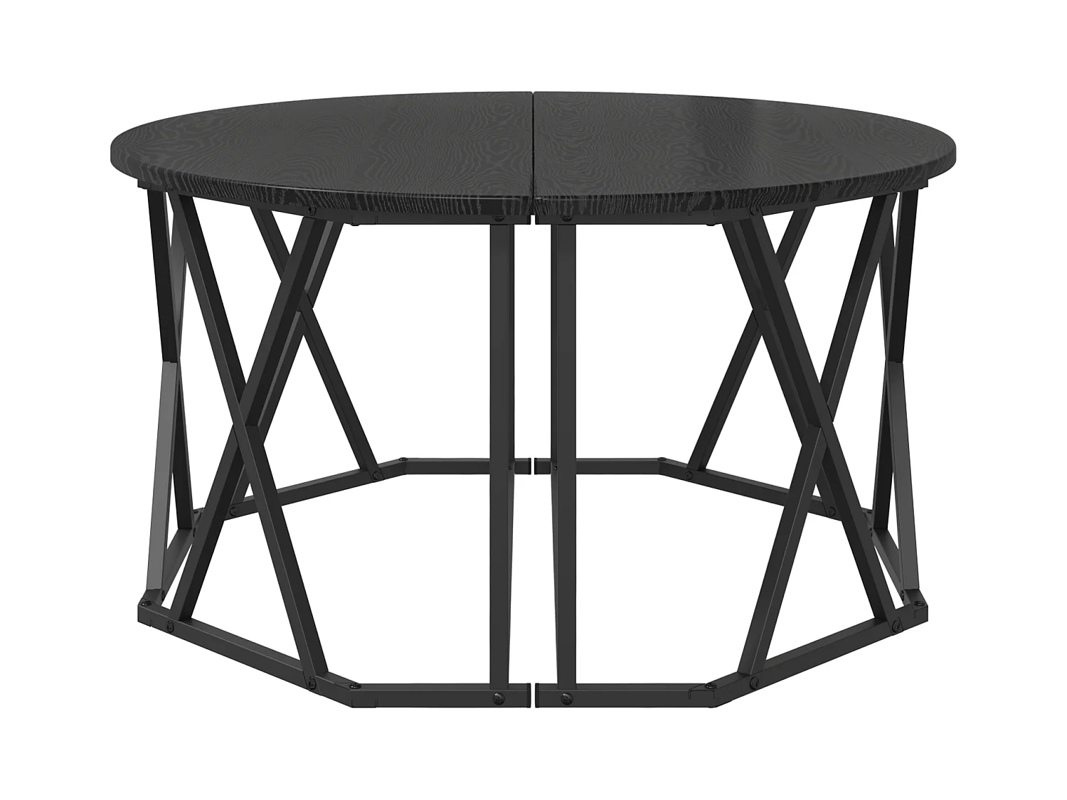 Table basse Noir Chêne 80x80x42 cm en bois d'ingénierie