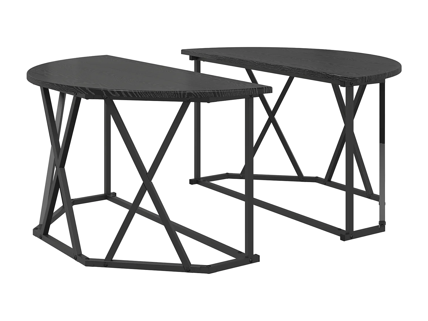 Table basse Noir Chêne 80x80x42 cm en bois d'ingénierie