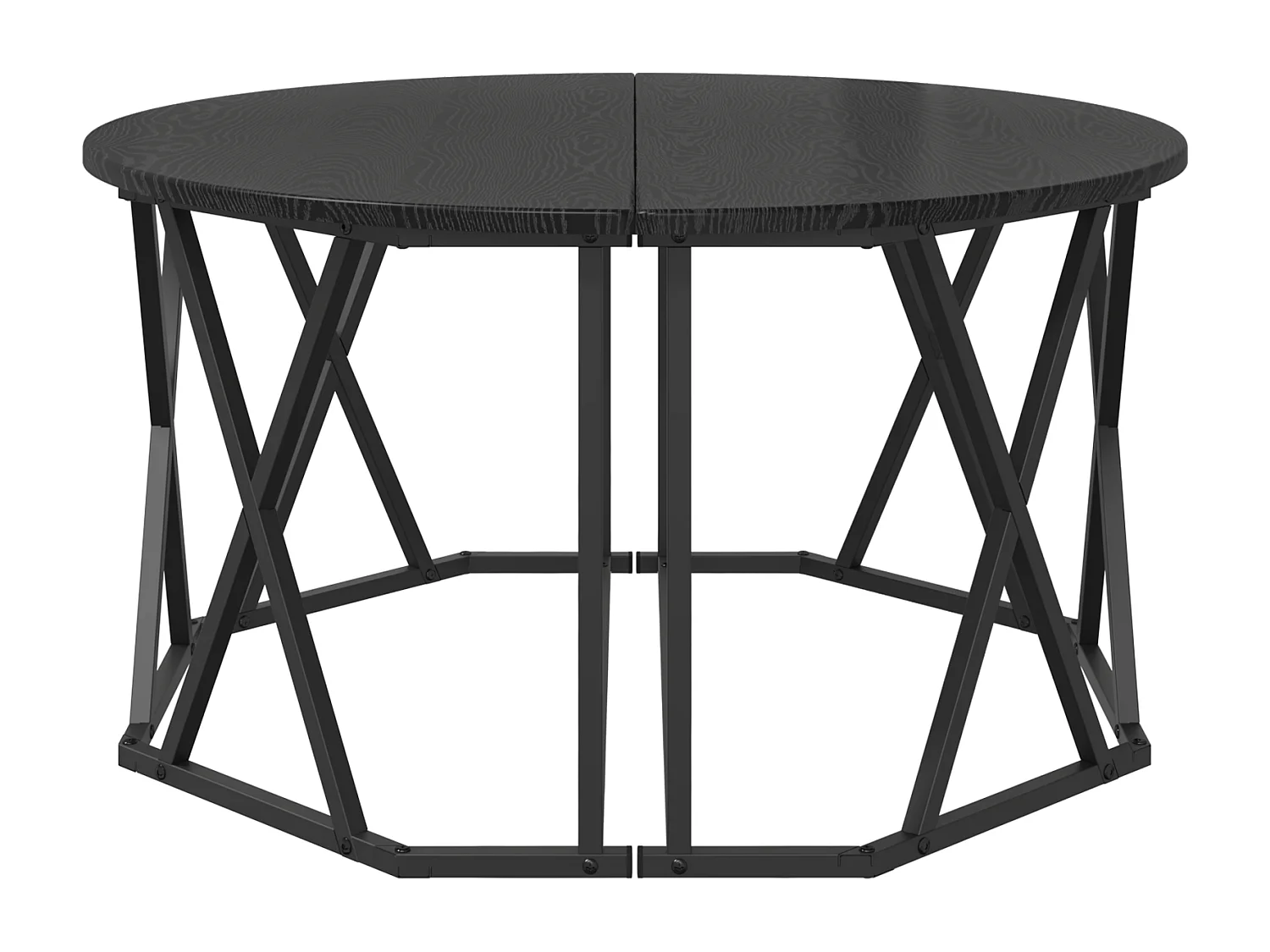 Table basse Noir Chêne 80x80x42 cm en bois d'ingénierie