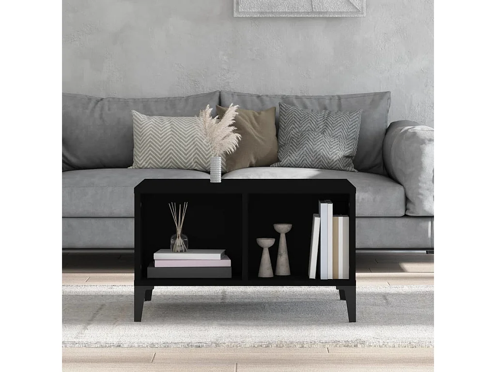 Table basse Noir 60x50x36,5 cm Bois d'ingénierie