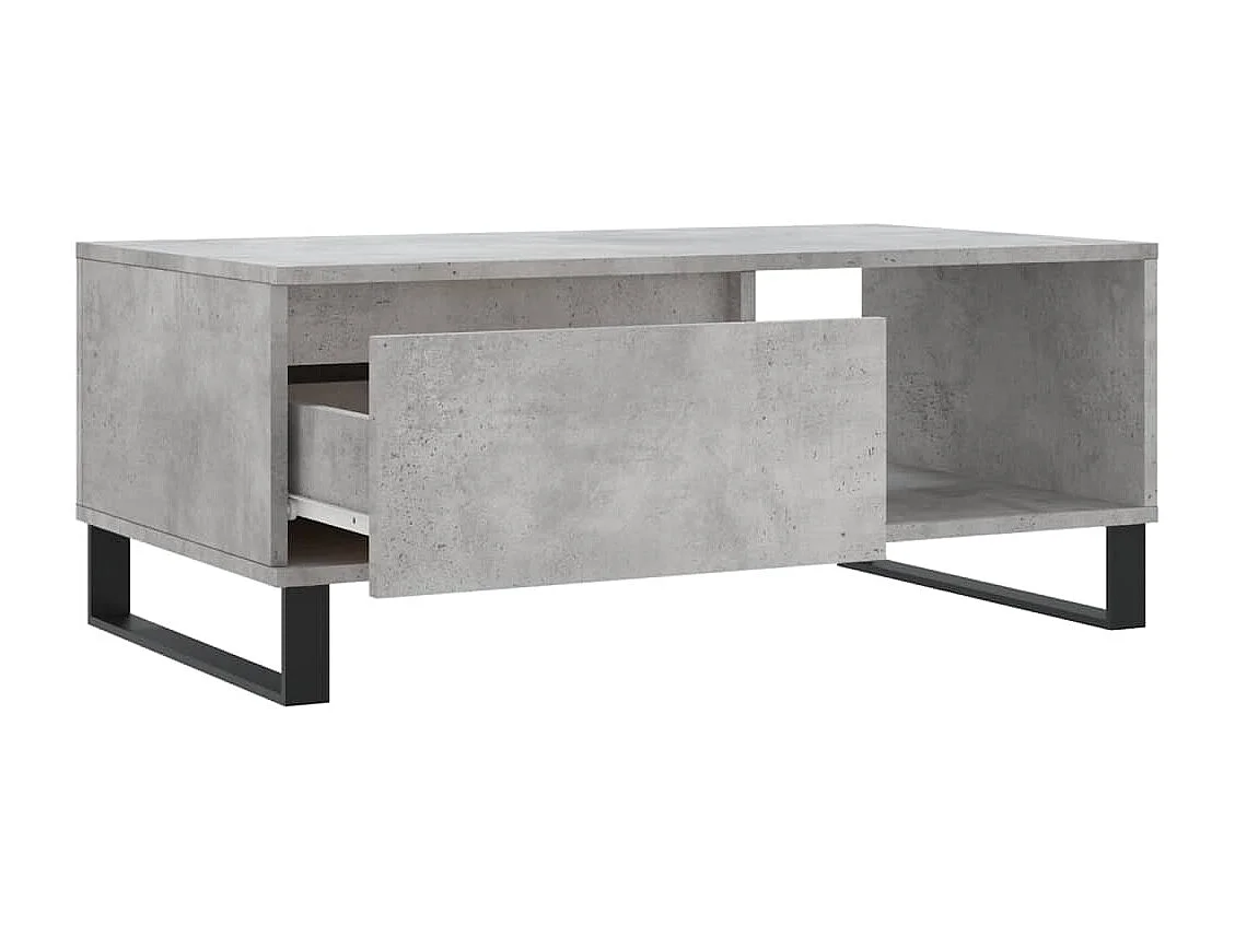 Table basse Gris béton 90x50x36,5 cm Bois d'ingénierie