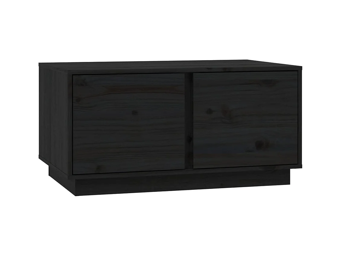 Table basse Noir 80x50x40 cm Bois massif de pin