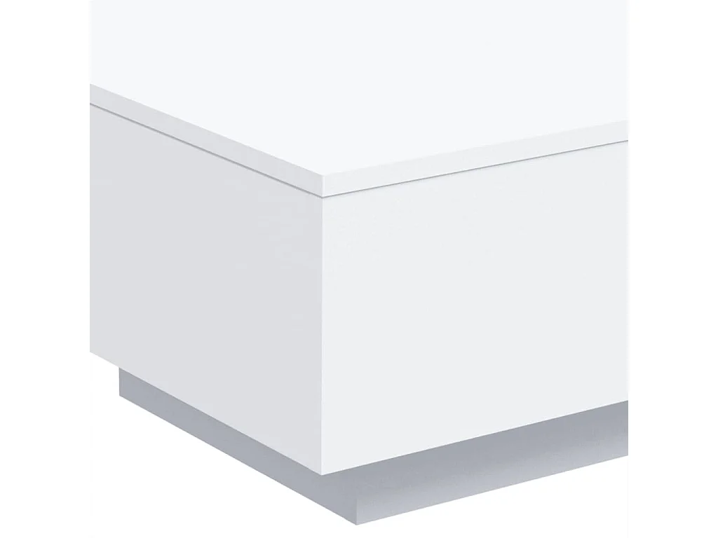 Mesa de centro con luces LED blanca 55x55x31 cm