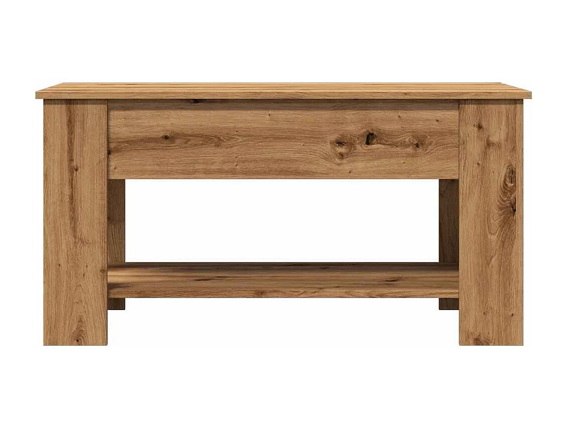 Handgemaakte eikenhouten salontafel 101x49x52 cm bewerkt hout