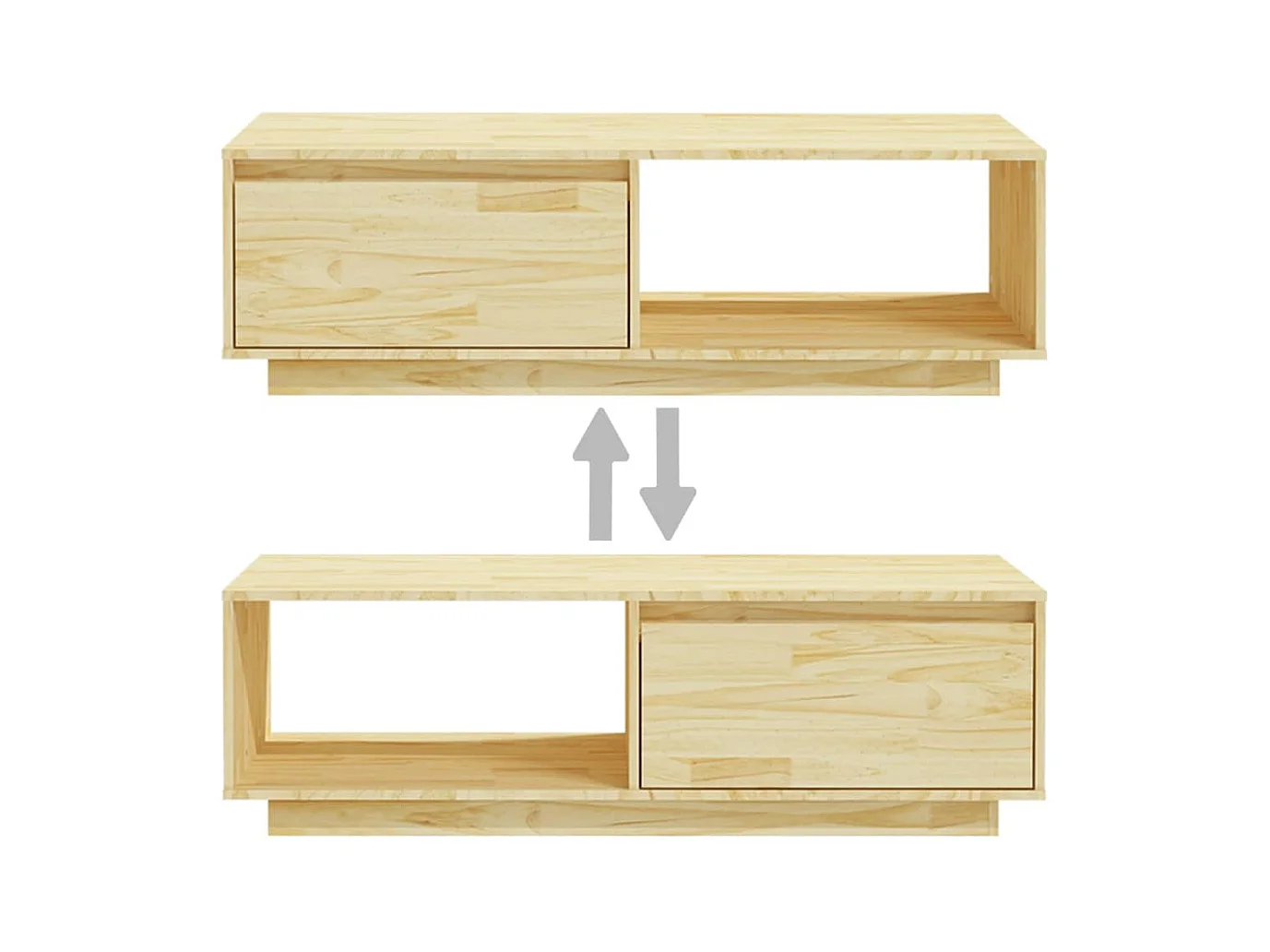 Table basse 110x50x33,5 cm bois de pin massif