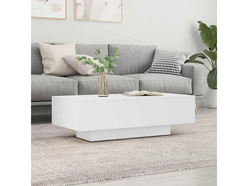 Witte salontafel 100x49,5x31 cm bewerkt hout