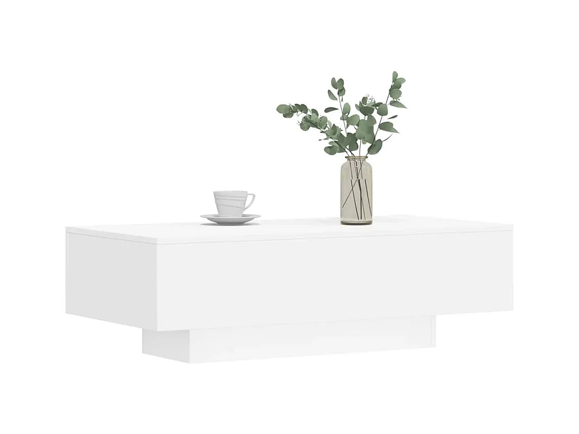 Table basse blanc 100x49,5x31 cm bois d'ingénierie