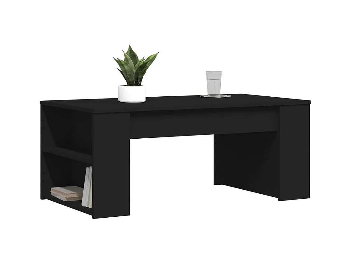 Schwarzer Couchtisch 102x55x42 cm Holzwerkstoff