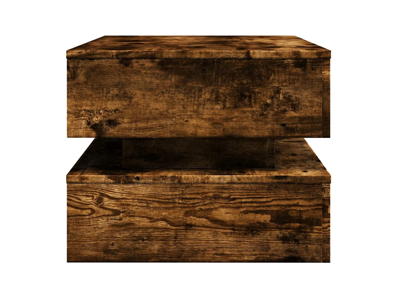 Table basse avec lumières LED chêne fumé 90x50x40 cm