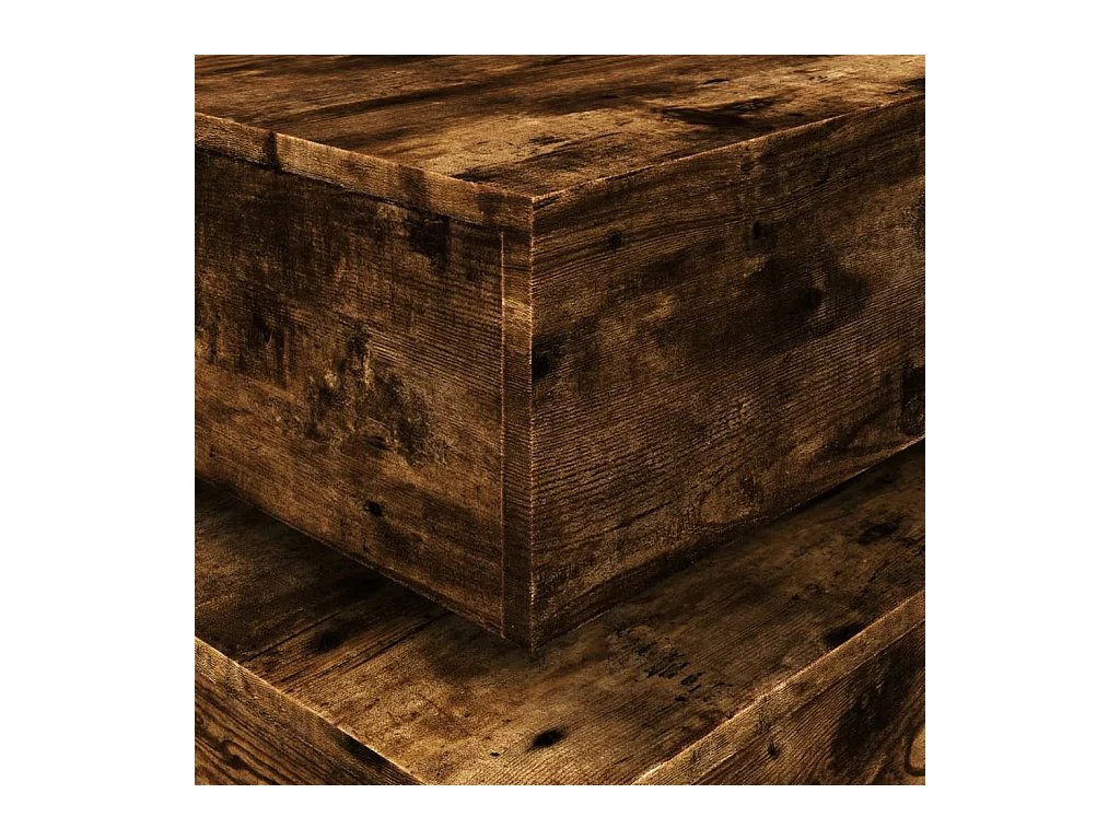 Table basse avec lumières LED chêne fumé 90x50x40 cm