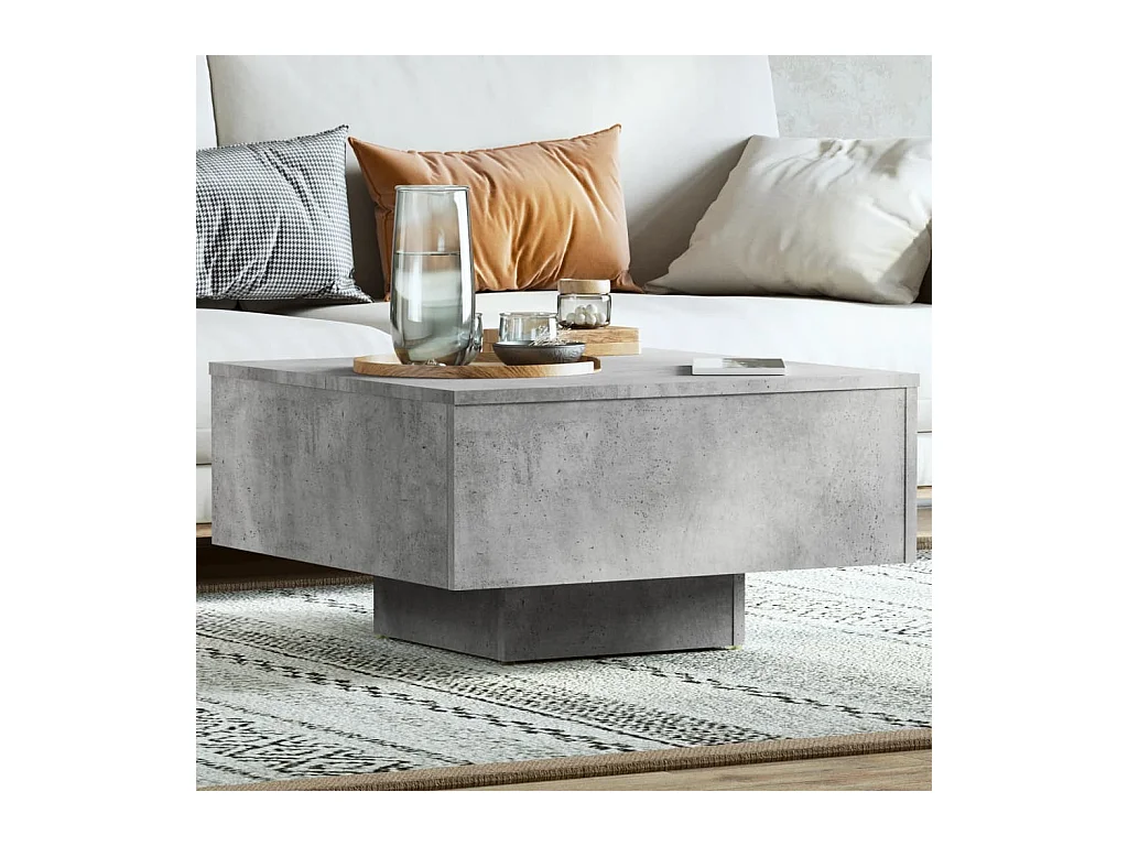 Tavolino da caffè grigio cemento 60x60x31,5 cm in legno ingegnerizzato