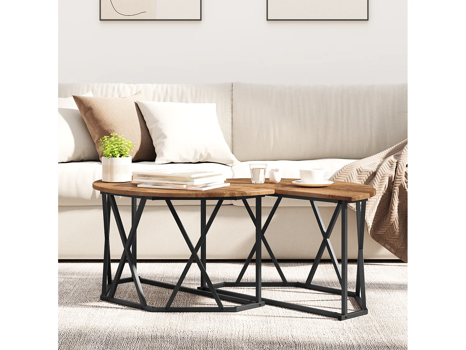 Tavolino da caffè in legno antico 80x80x42 cm in legno elegante