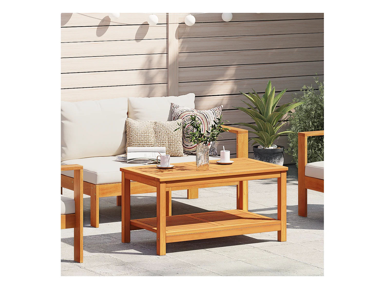 Table basse 90x50x45 cm en bois d'acacia massif