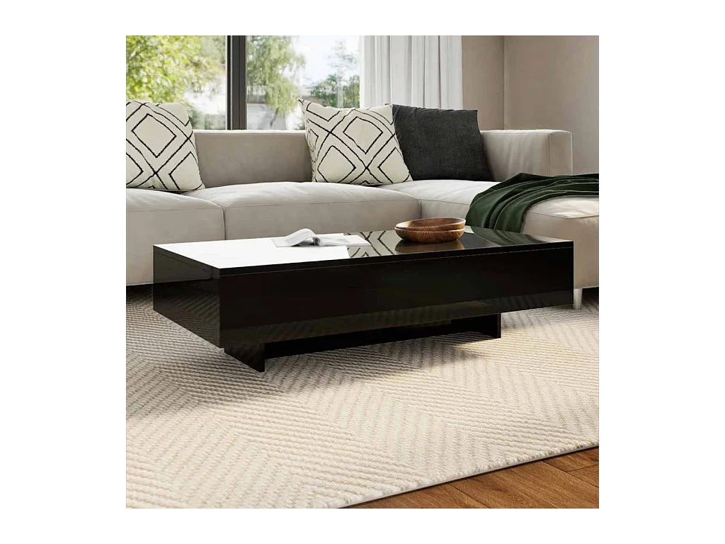 Table basse noir brillant