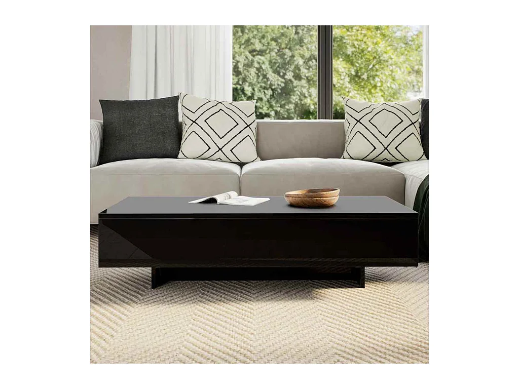Table basse noir brillant