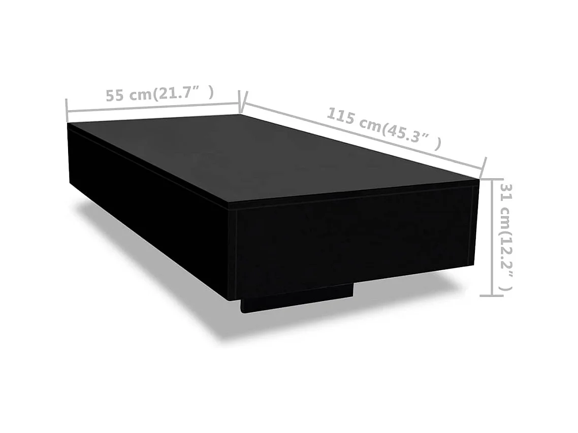 Table basse noir brillant