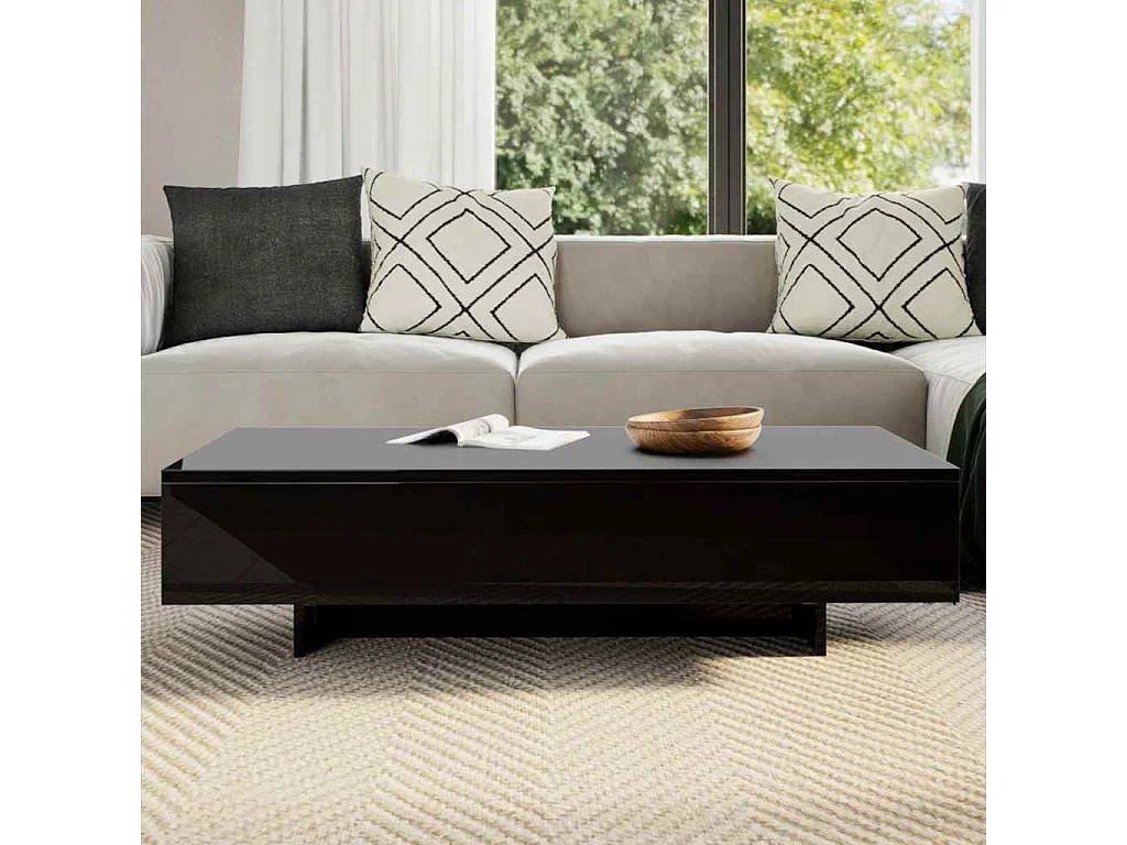 Table basse noir brillant