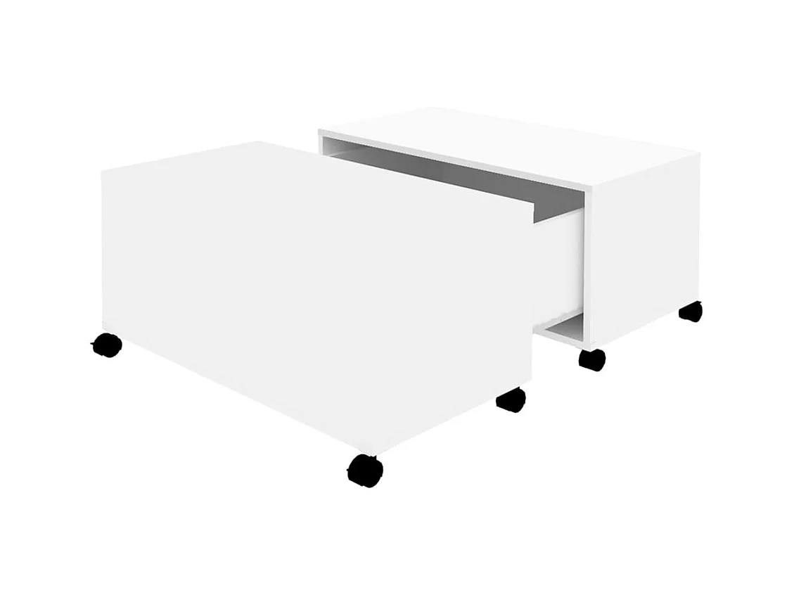 Table basse blanc 75x75x38 cm bois d'ingénierie