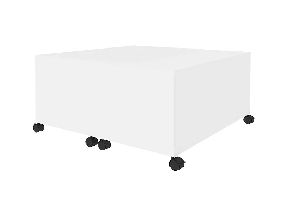 Table basse blanc 75x75x38 cm bois d'ingénierie