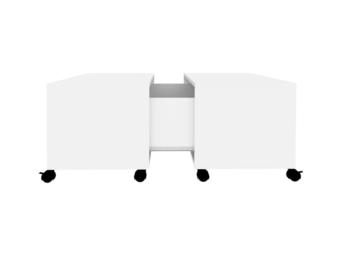 Table basse blanc 75x75x38 cm bois d'ingénierie