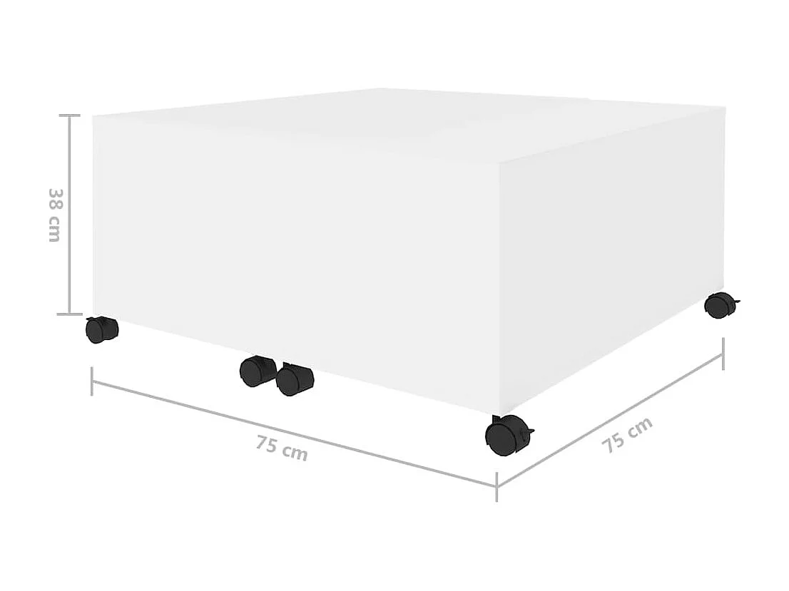 Table basse blanc 75x75x38 cm bois d'ingénierie