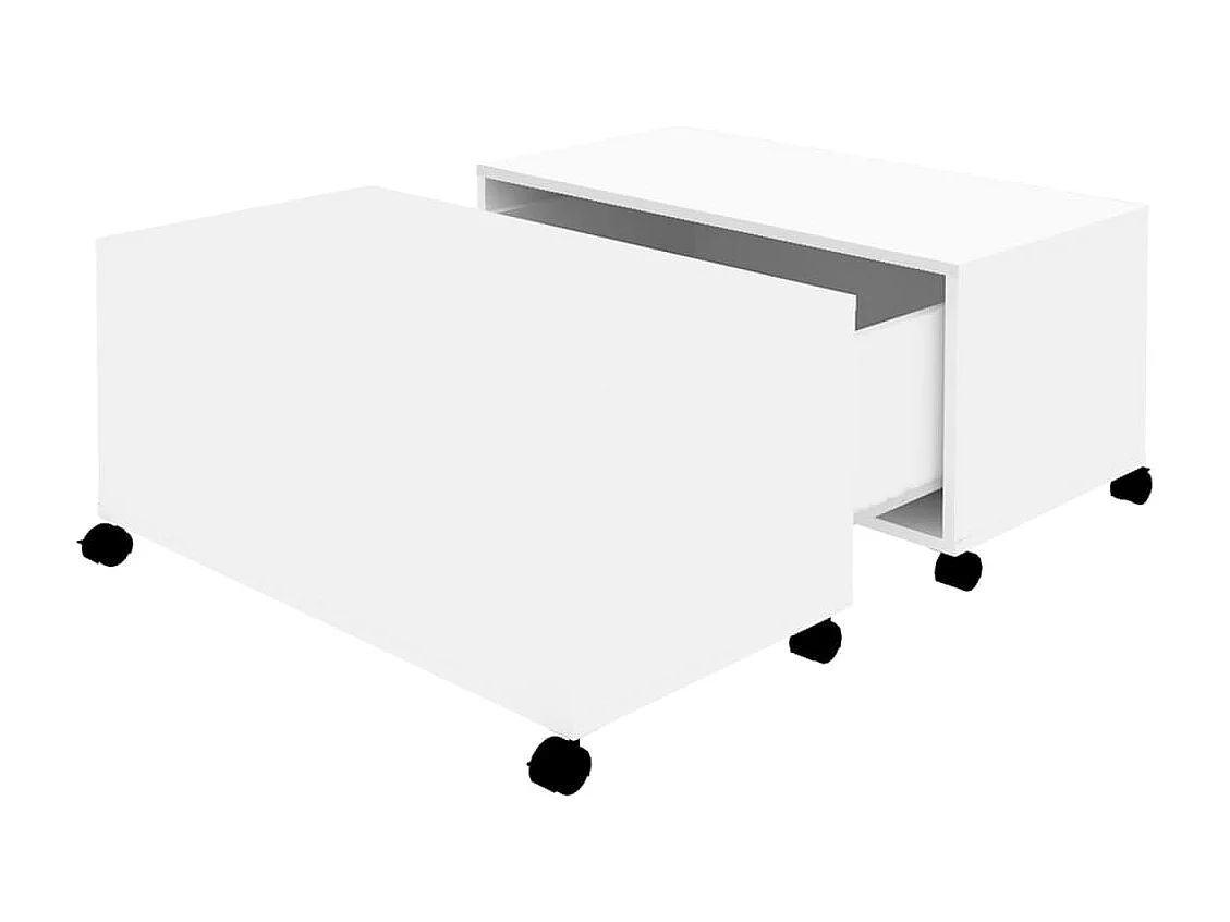 Table basse blanc 75x75x38 cm bois d'ingénierie