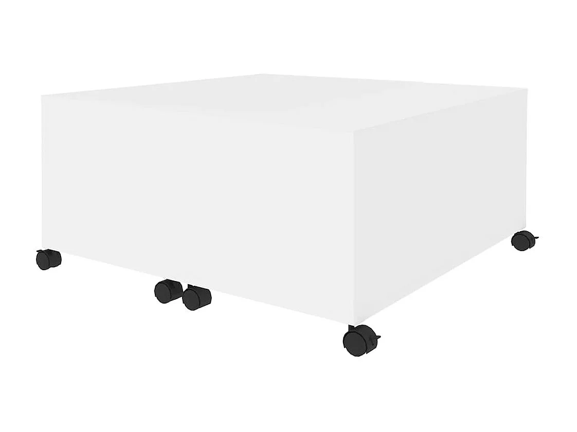 Table basse blanc 75x75x38 cm bois d'ingénierie