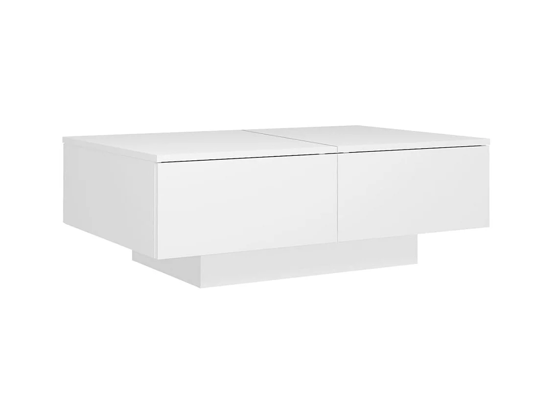 Table basse Blanc 90x60x31 cm Aggloméré