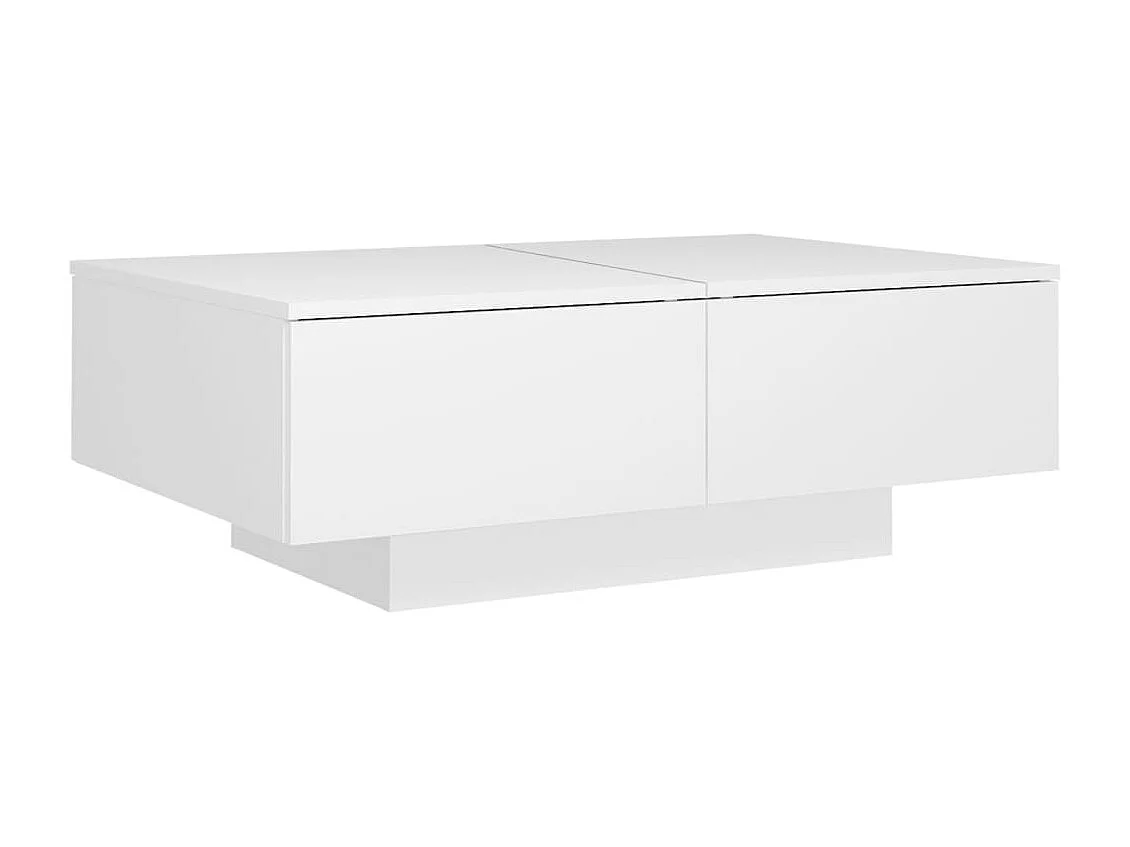 Table basse Blanc 90x60x31 cm Aggloméré