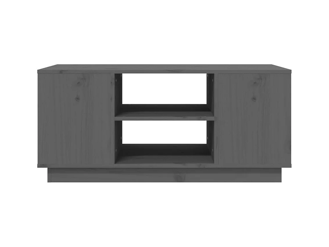 Tavolino Grigio 90x49x40,5 cm Legno massello di pino