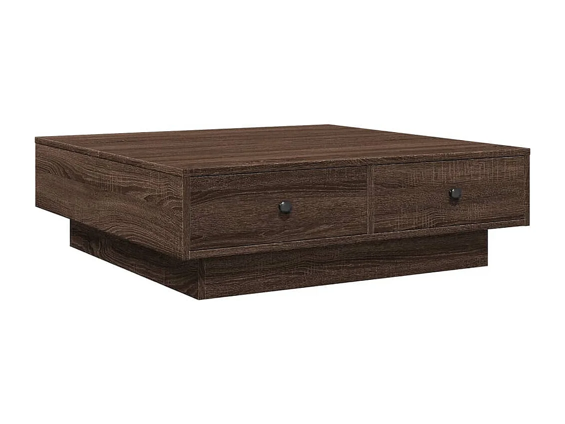 Mesa de centro Roble marrón 90x90x28 cm Madera de ingeniería