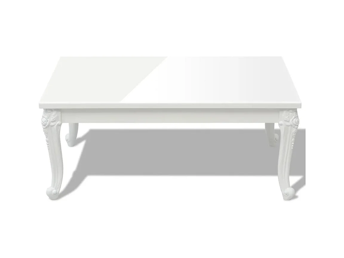 Table basse 100x60x42 cm Blanc brillant
