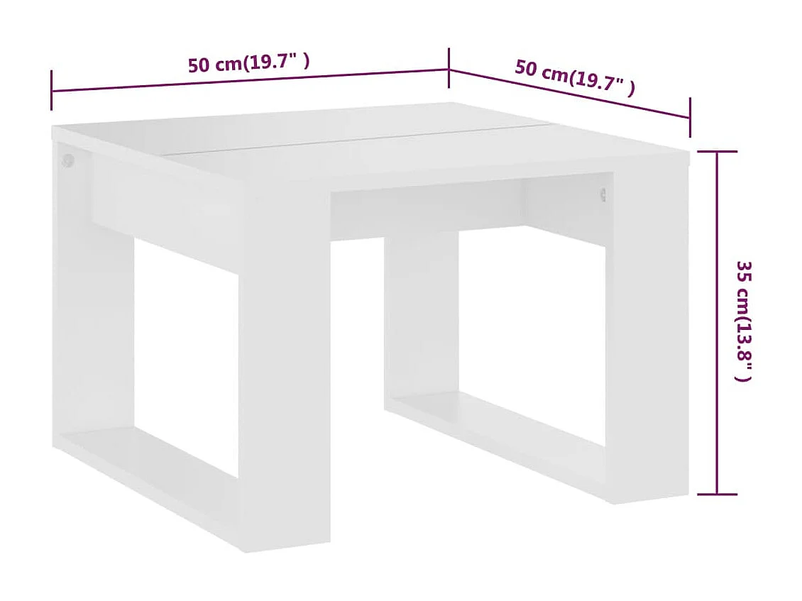 Table d'appoint Blanc 50x50x35 cm Bois d’ingénierie