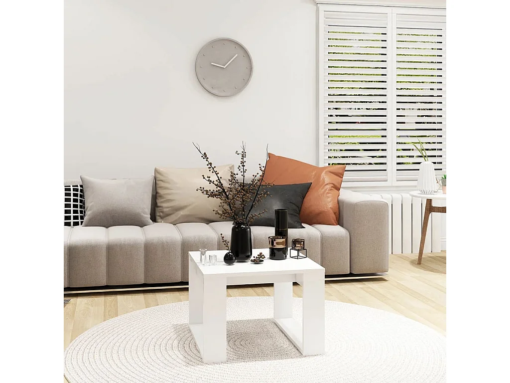 Table d'appoint Blanc 50x50x35 cm Bois d’ingénierie