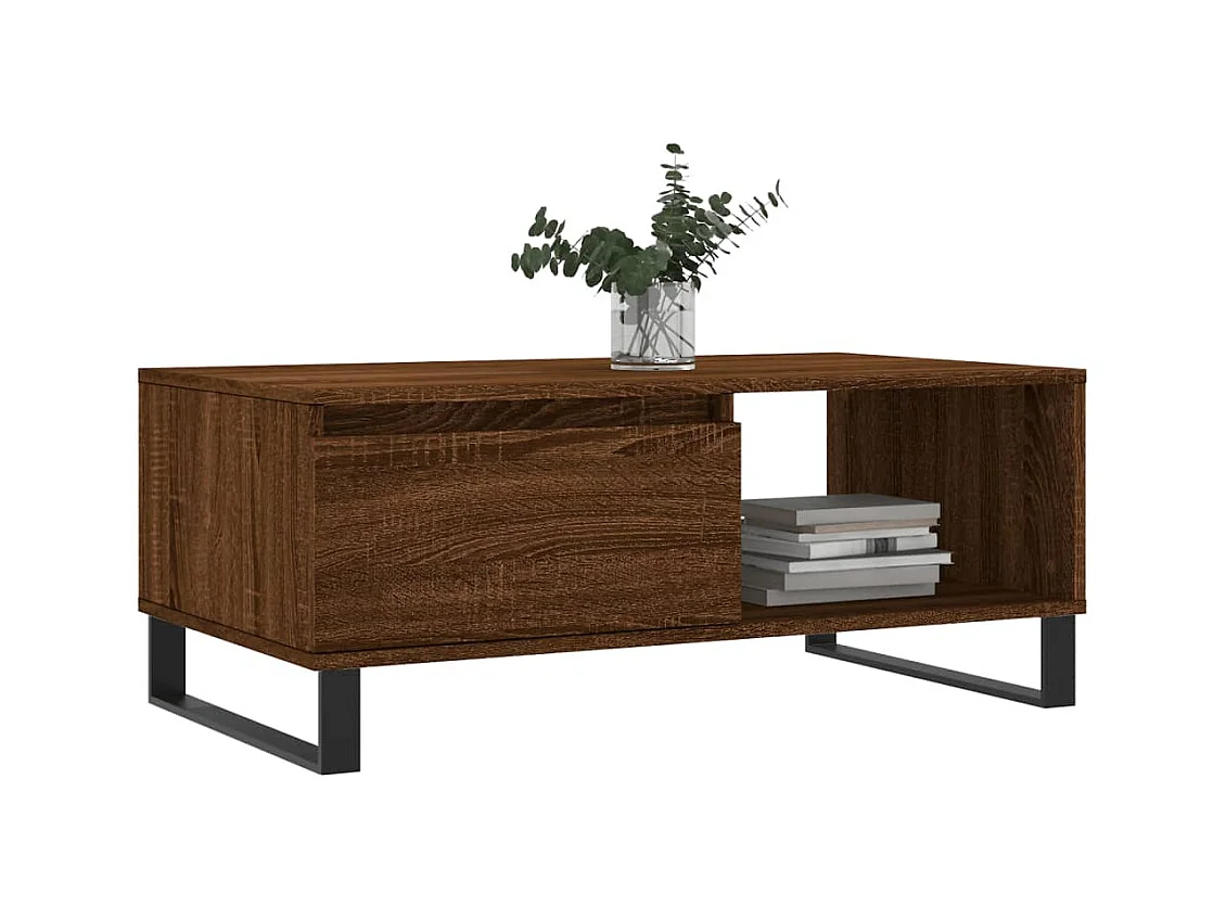 Table basse Chêne marron 90x50x36,5 cm Bois d'ingénierie