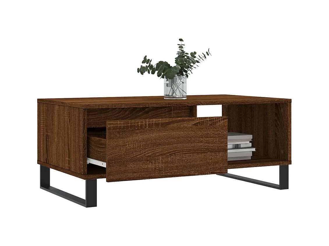 Table basse Chêne marron 90x50x36,5 cm Bois d'ingénierie