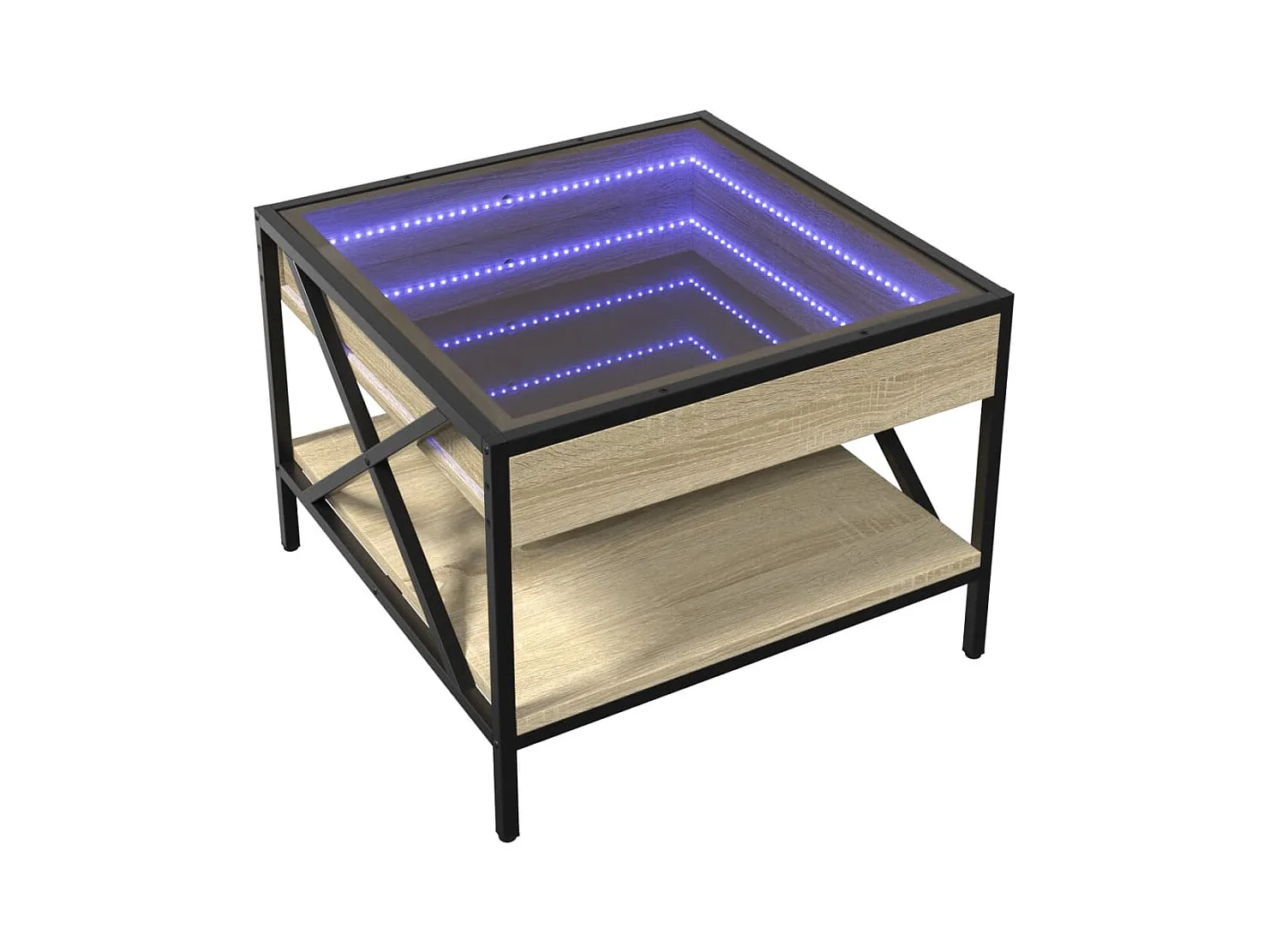 Table basse avec LED infini chêne sonoma 50x50x38 cm