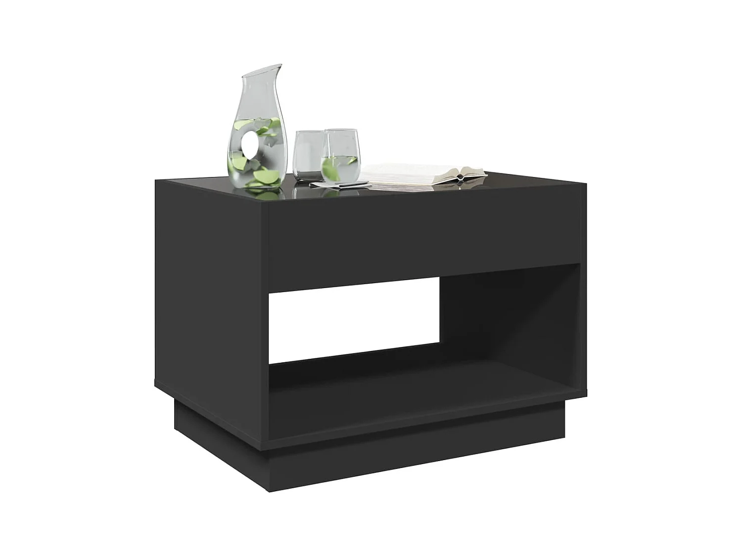 Table basse avec LED infini noir 70x50x50 cm