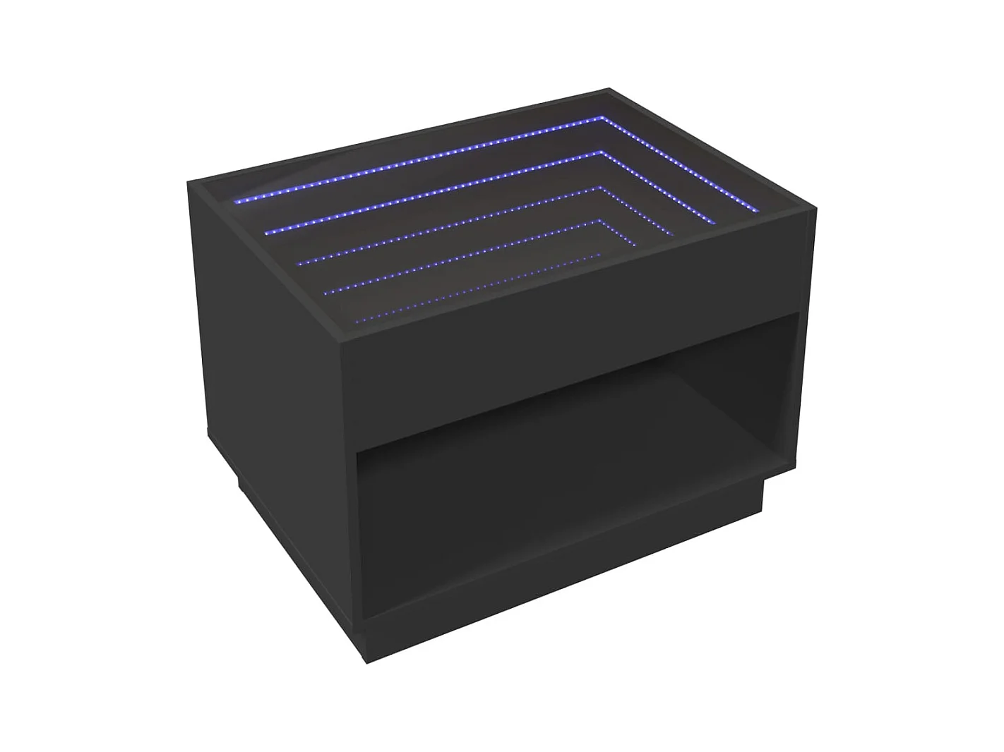 Table basse avec LED infini noir 70x50x50 cm
