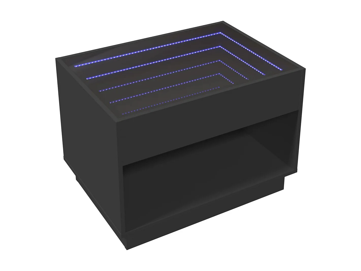 Table basse avec LED infini noir 70x50x50 cm