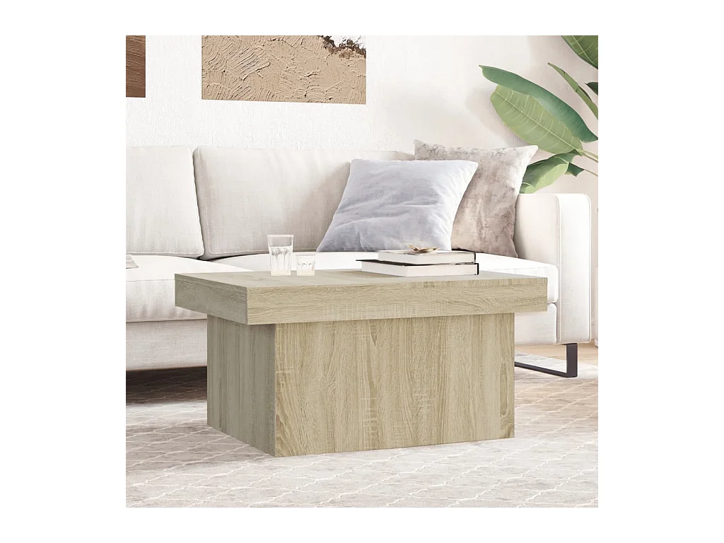 Table basse chêne sonoma 100x55x40 cm bois d'ingénierie