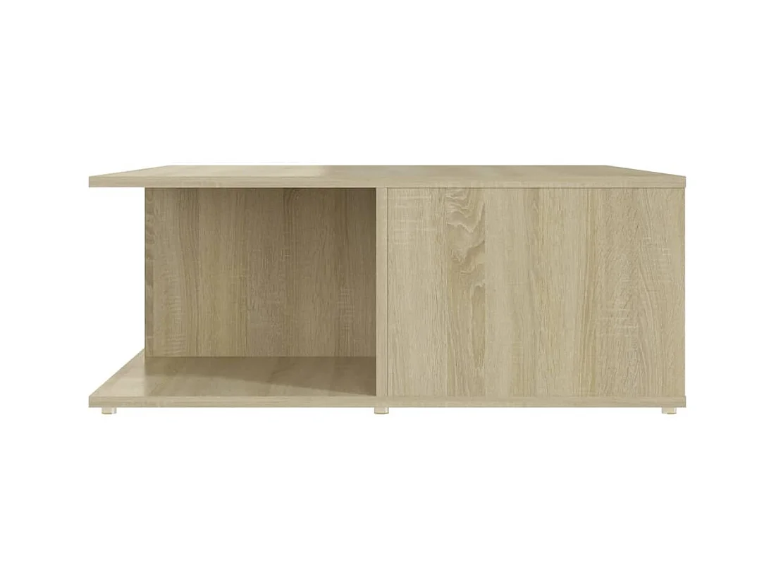 Table basse blanc et chêne sonoma 80x80x31 cm bois d'ingénierie