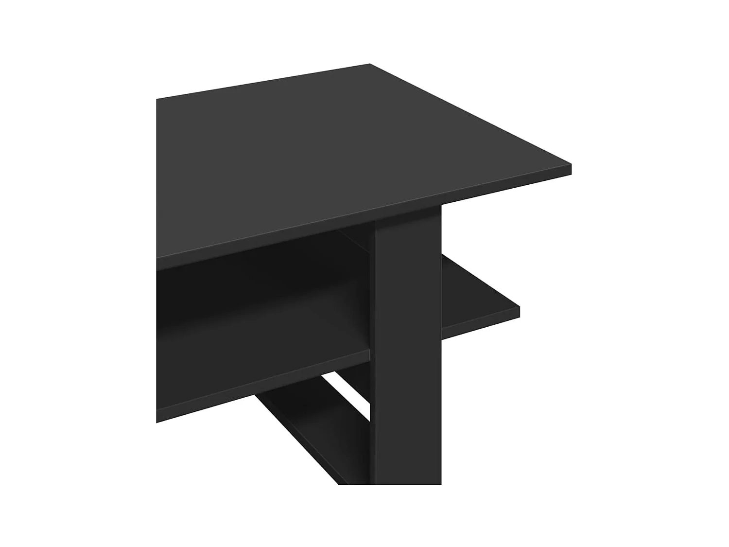 Schwarzer Couchtisch 102x55x42 cm Holzwerkstoff