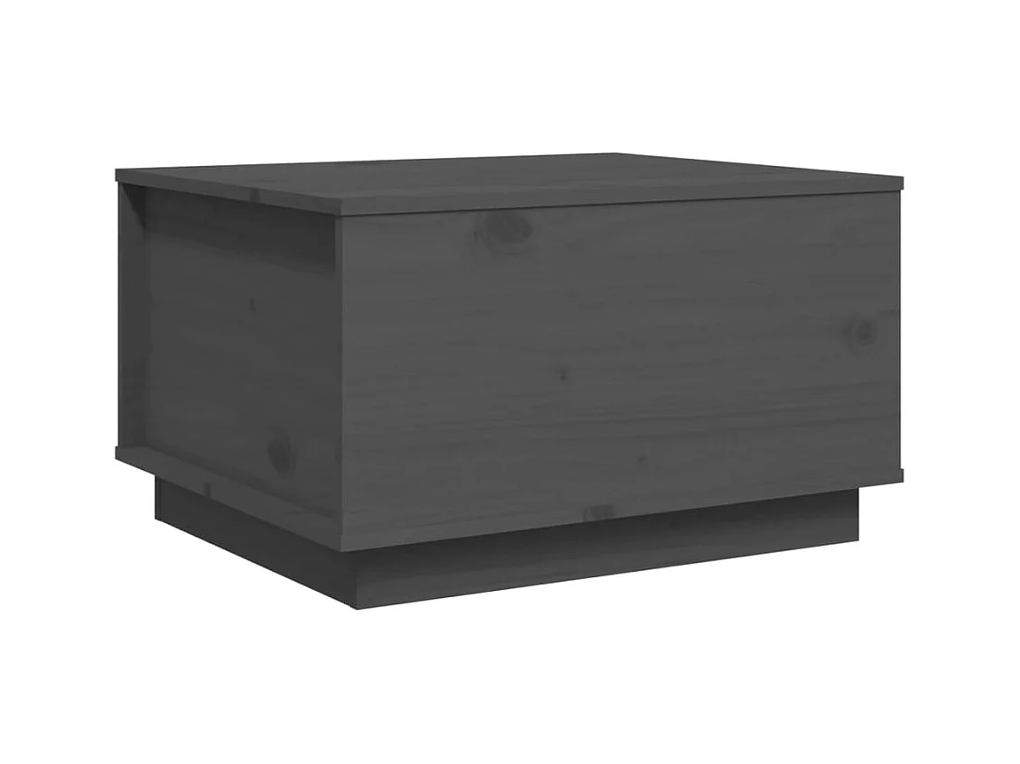 Tavolino Grigio 60x50x35 cm Legno massello di pino