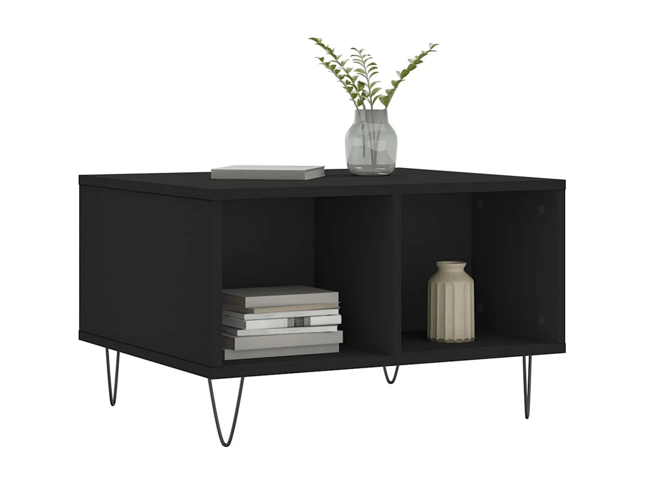 Table basse Noir 60x50x36,5 cm Bois d'ingénierie