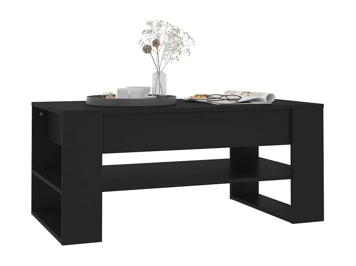 Table basse noir 102x55x45 cm bois d'ingénierie