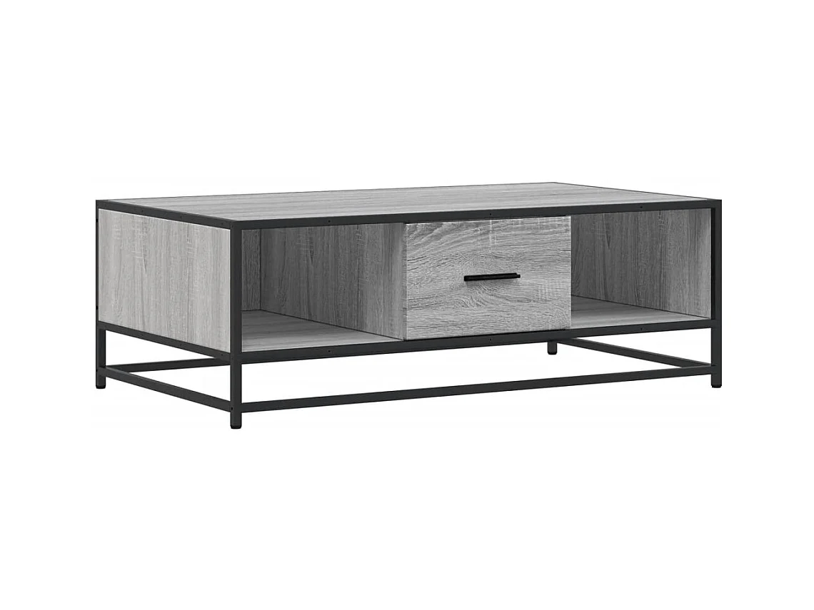 Mesa de centro Sonoma gris 100x57x35 cm madera contrachapada y metal